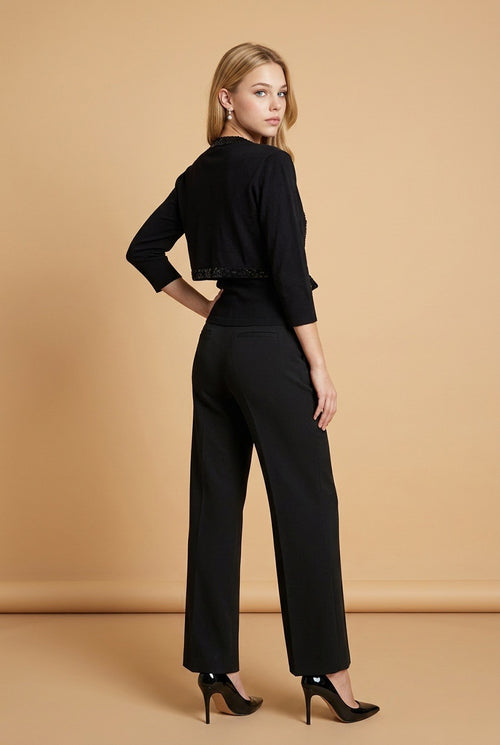 Black Top with Sequin Embellishment