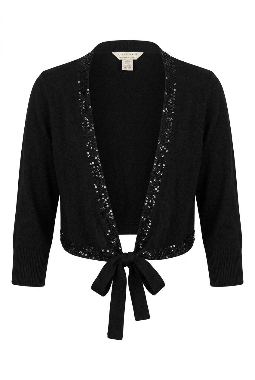 Black Top with Sequin Embellishment
