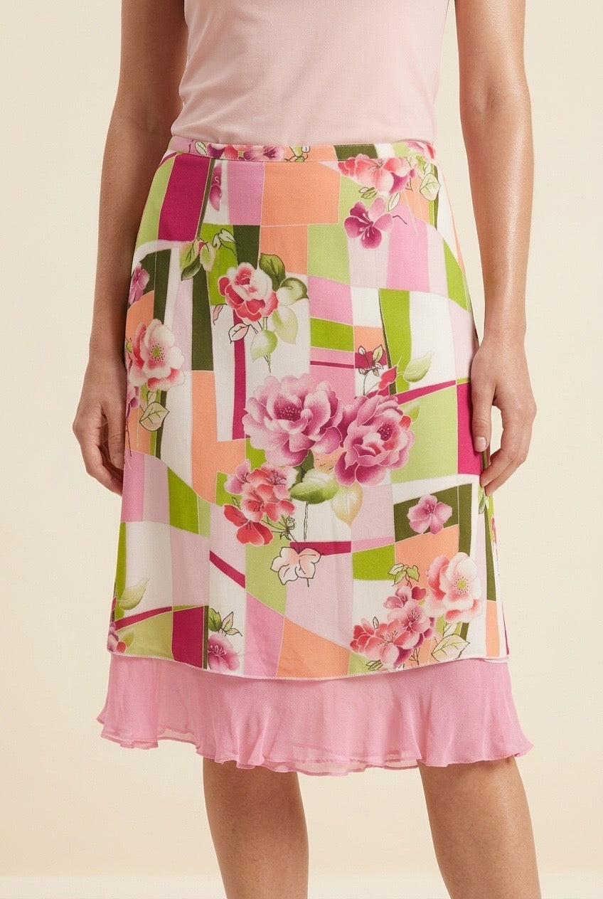 Multi Colored Pink Skirt