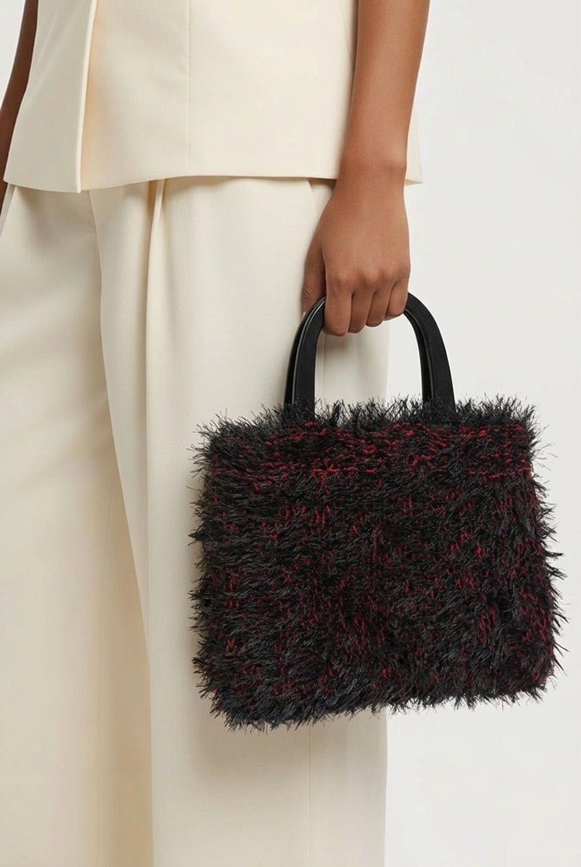 Knitted Bag with Acrylic Handle