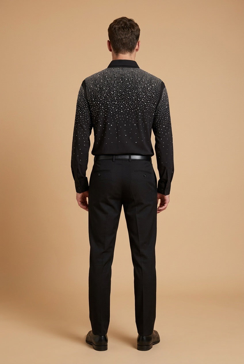 Black Shirt with Rhinestones