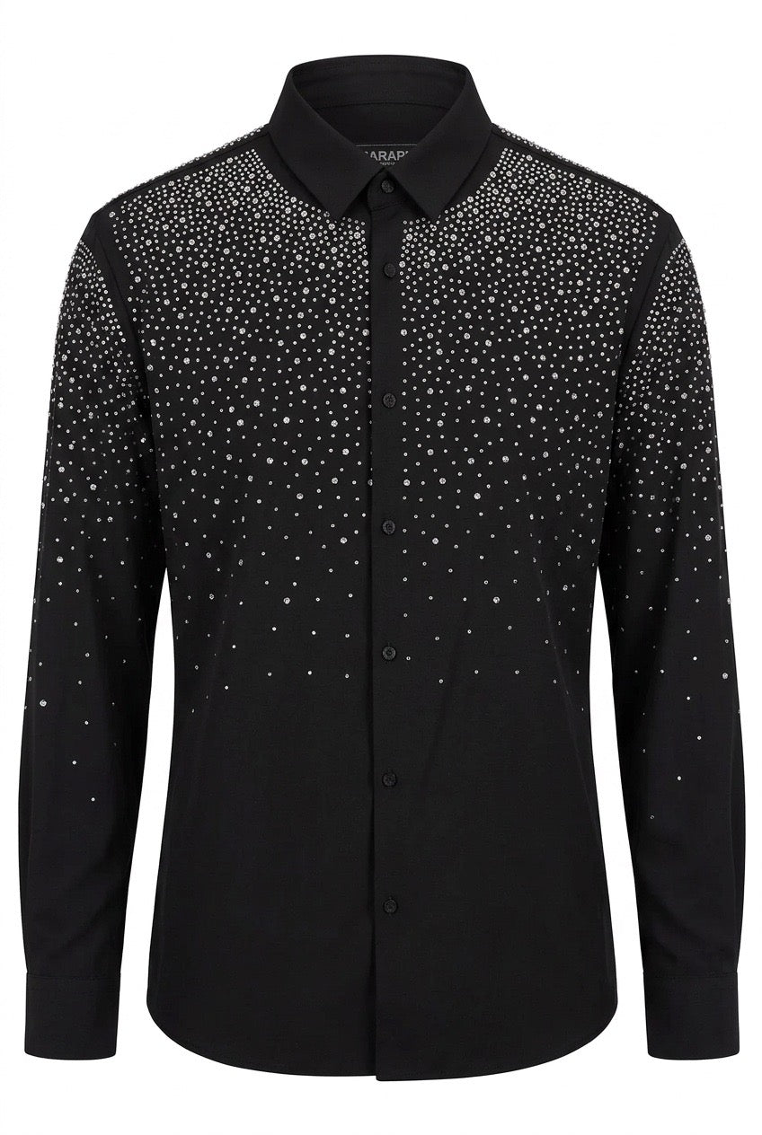 Black Shirt with Rhinestones