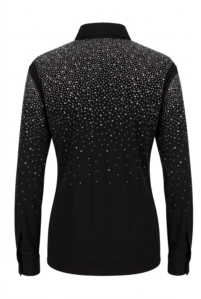 Black Shirt with Rhinestones