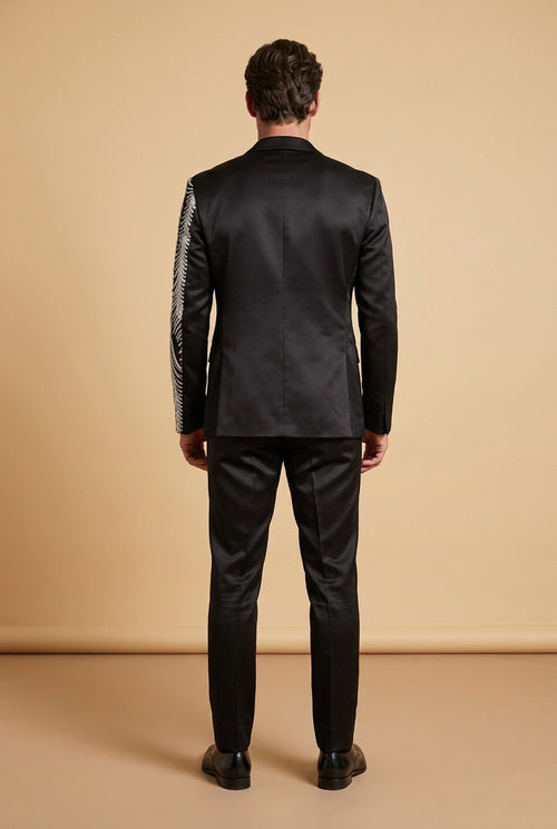 Black Blazer with Sequin Embellishment