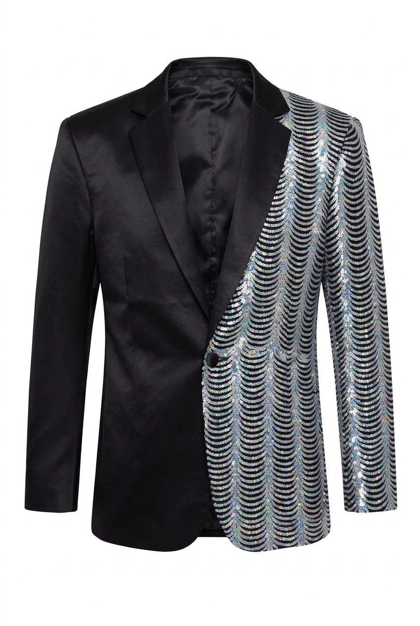 Black Blazer with Sequin Embellishment