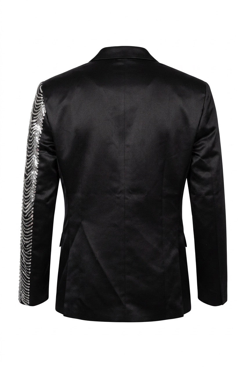 Black Blazer with Sequin Embellishment