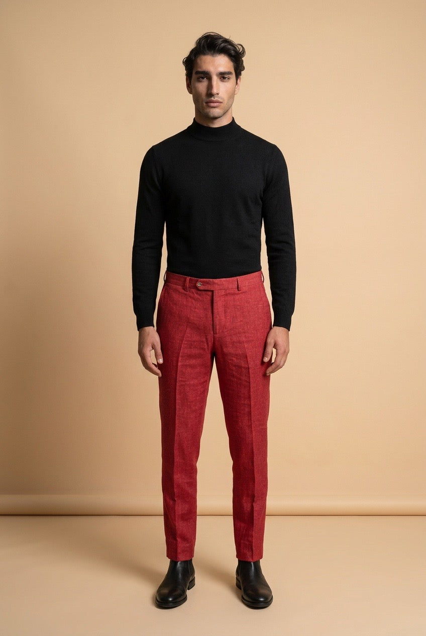 Red Linen Trousers