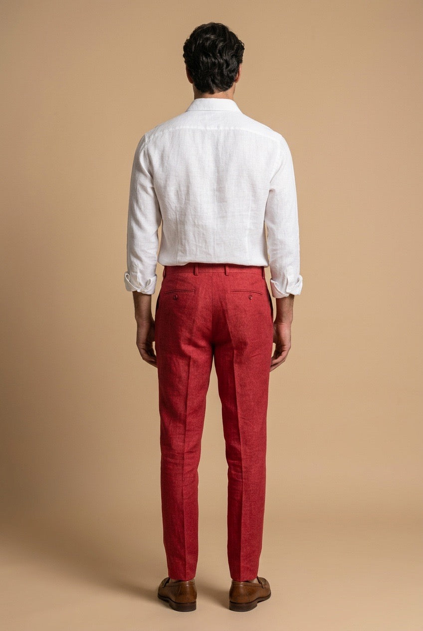 Red Linen Trousers