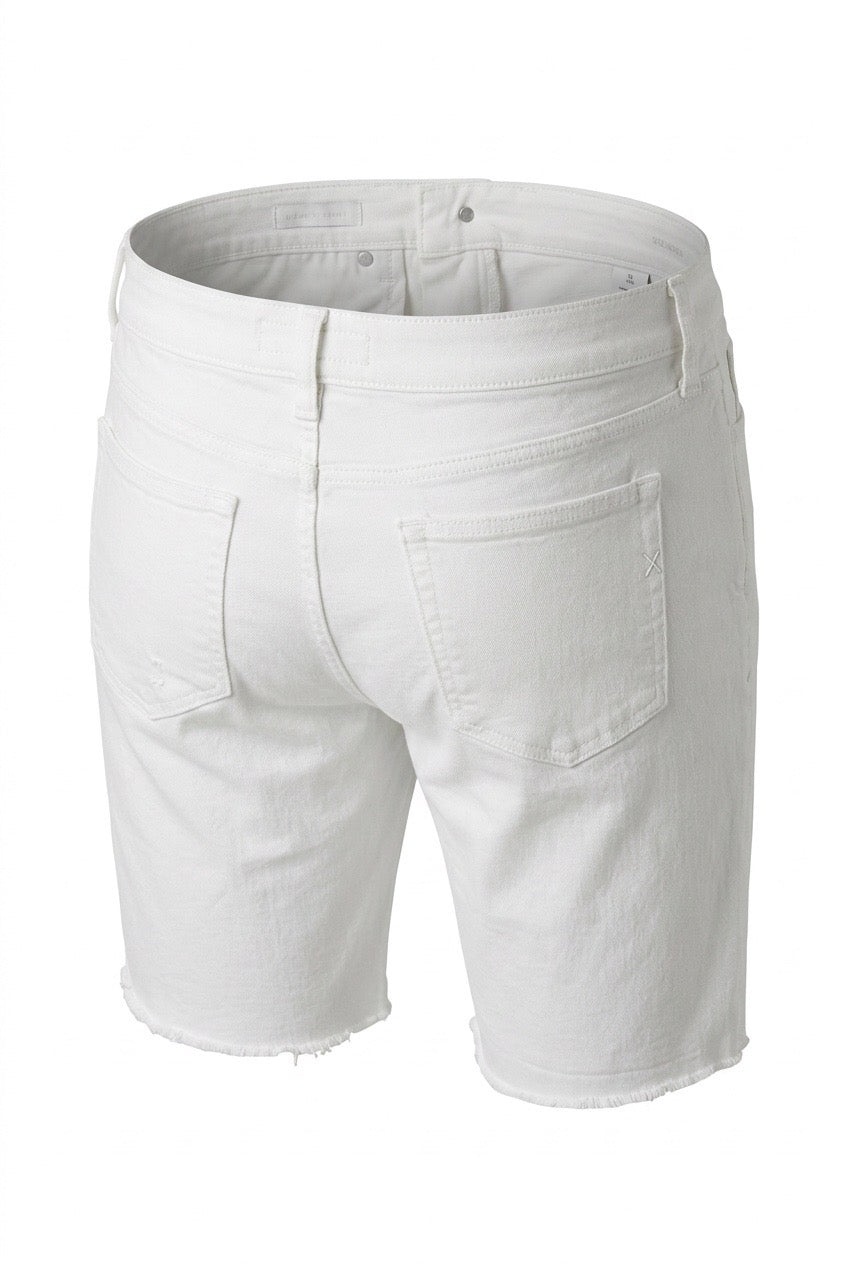 White Denim Distressed Shorts