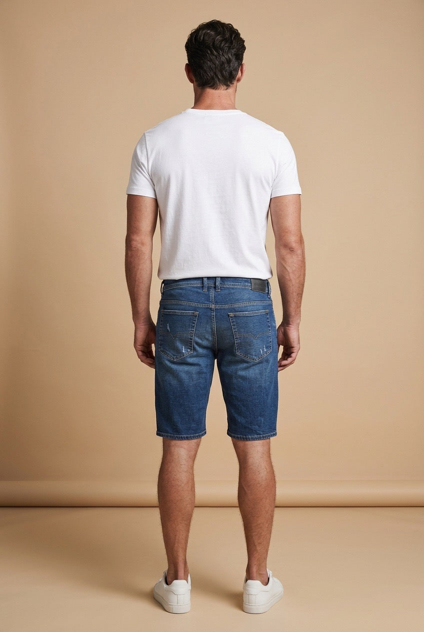 Distressed Blue Diesel Denim Shorts