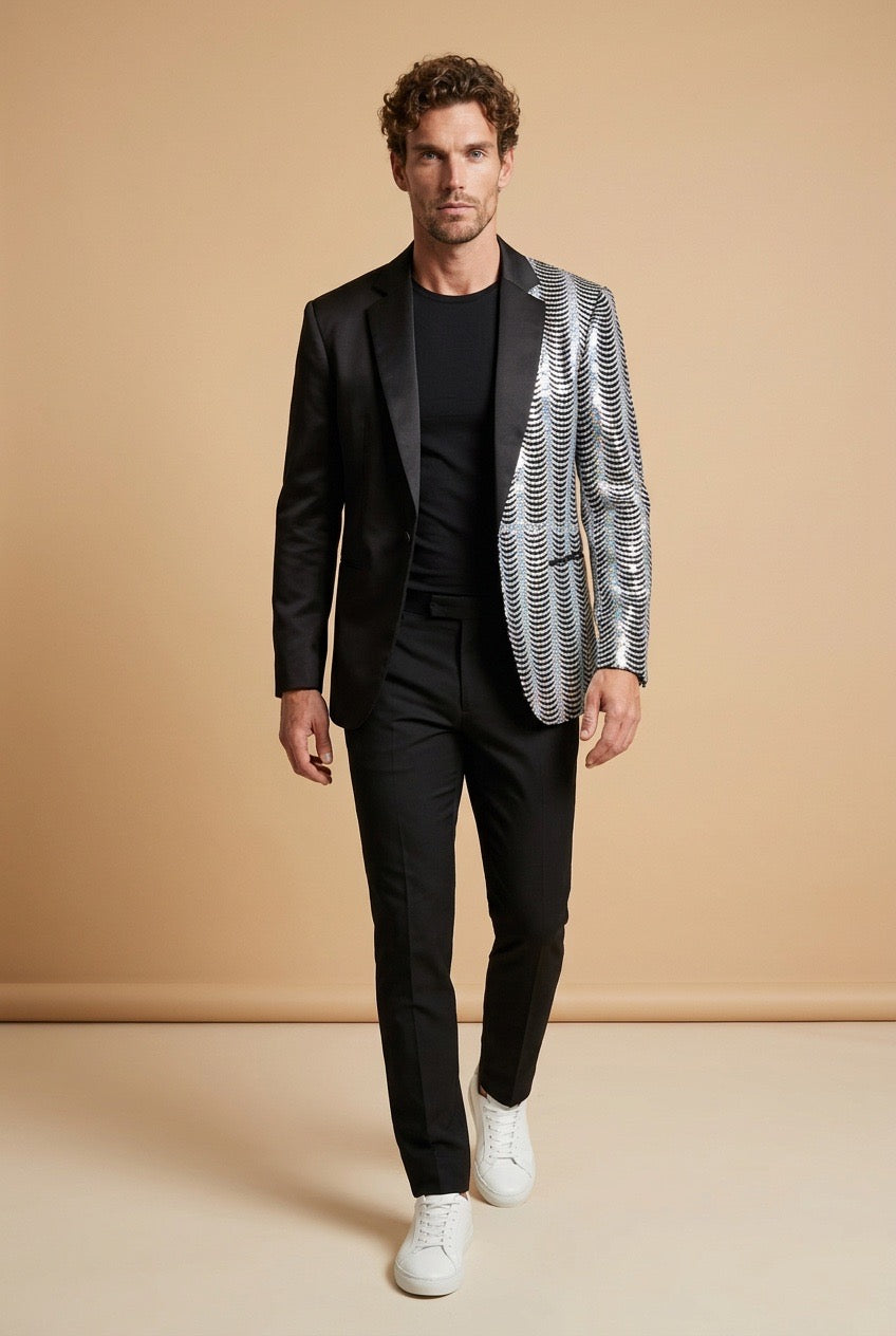 Black Blazer with Sequin Embellishment