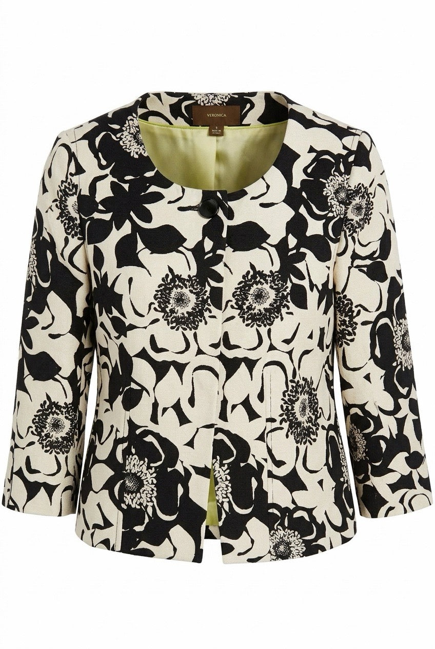 Three Quarter Sleeve Floral Summer Jacket