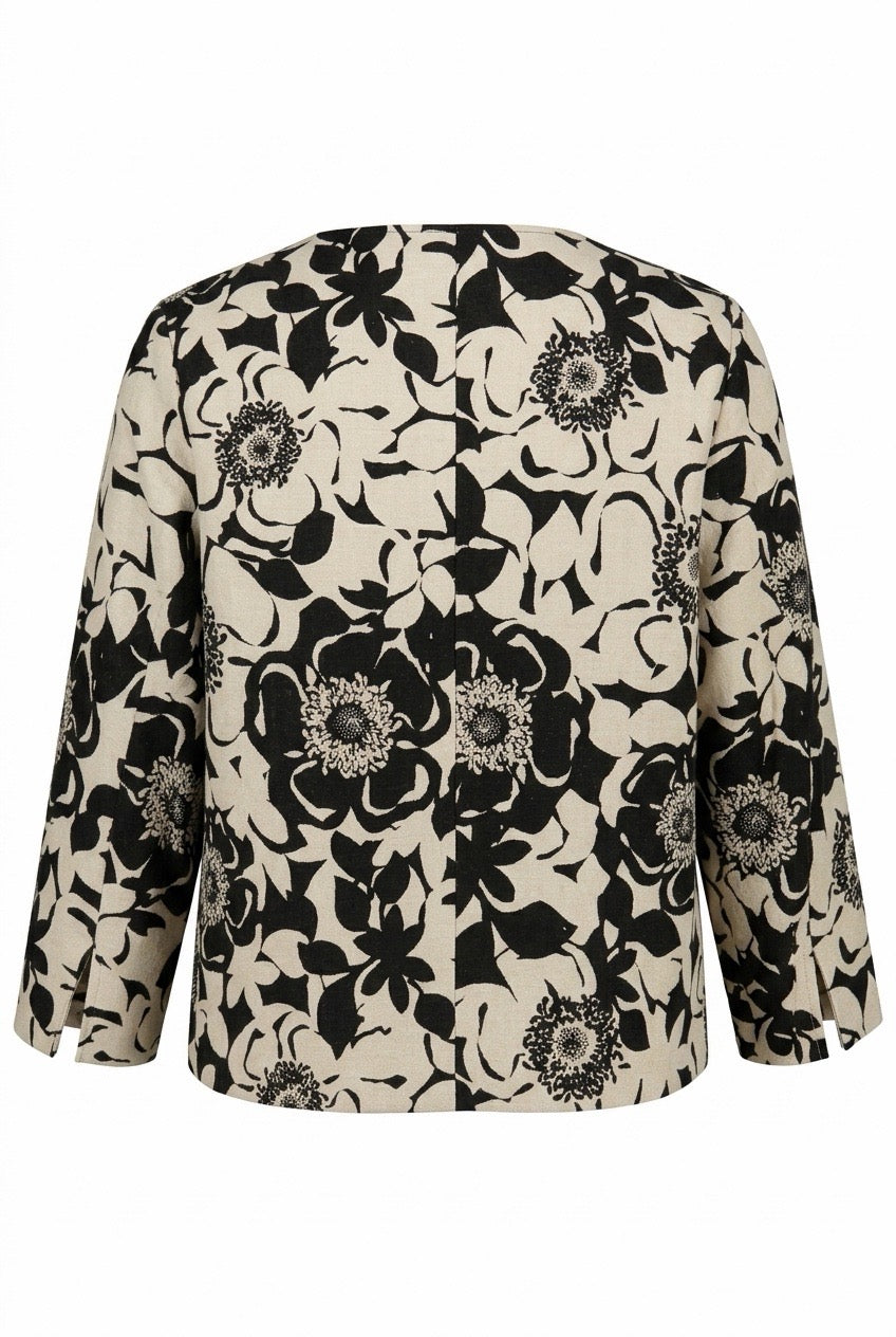 Three Quarter Sleeve Floral Summer Jacket