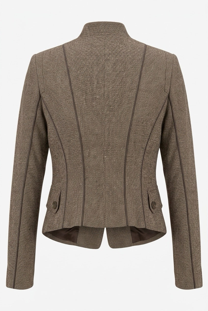 Mandarin Collar Brown  Vintage Jacket