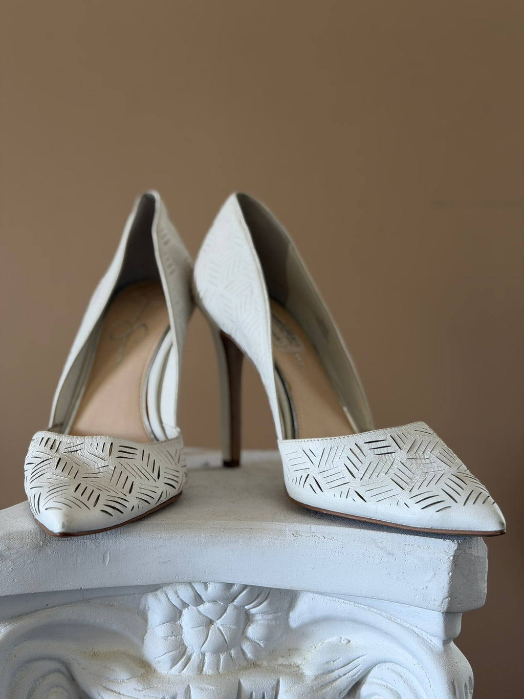 Jessica Simpson White Stilettos