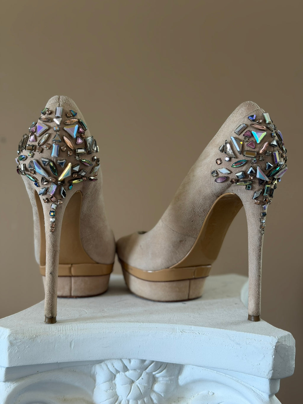 Brian Atwood Rhinestone Embellished High Heels