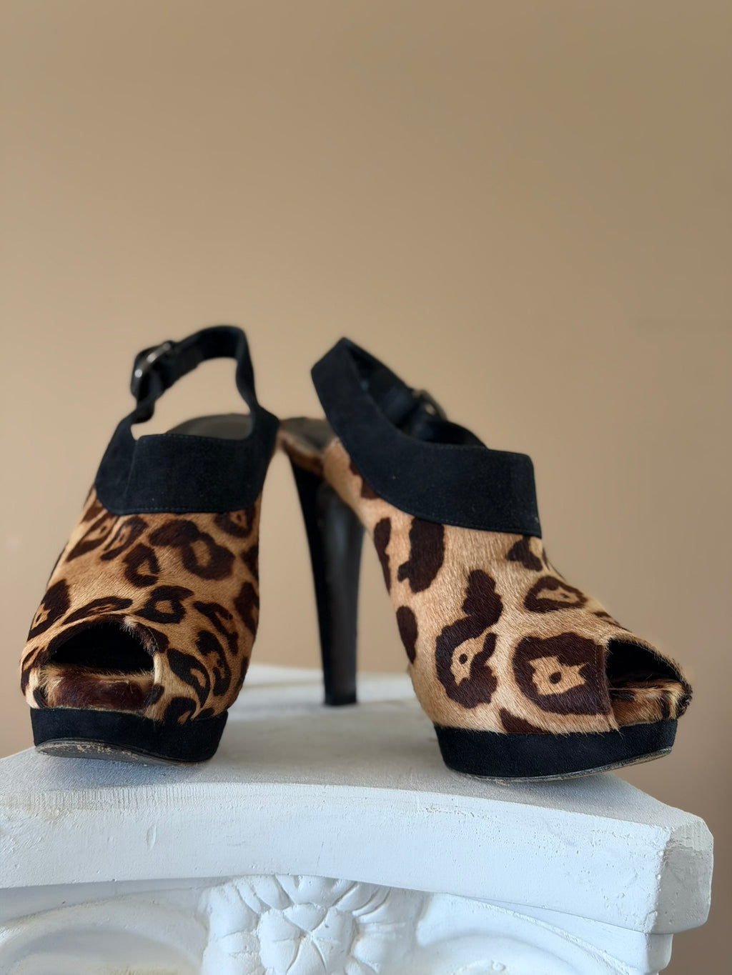 Sling Back Leopard Print Stuart Weitzman Heels