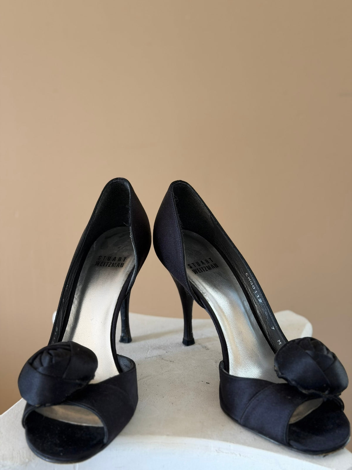 Stuart Weitzman D'Orsay Pump with Fabric Rose Embellishment