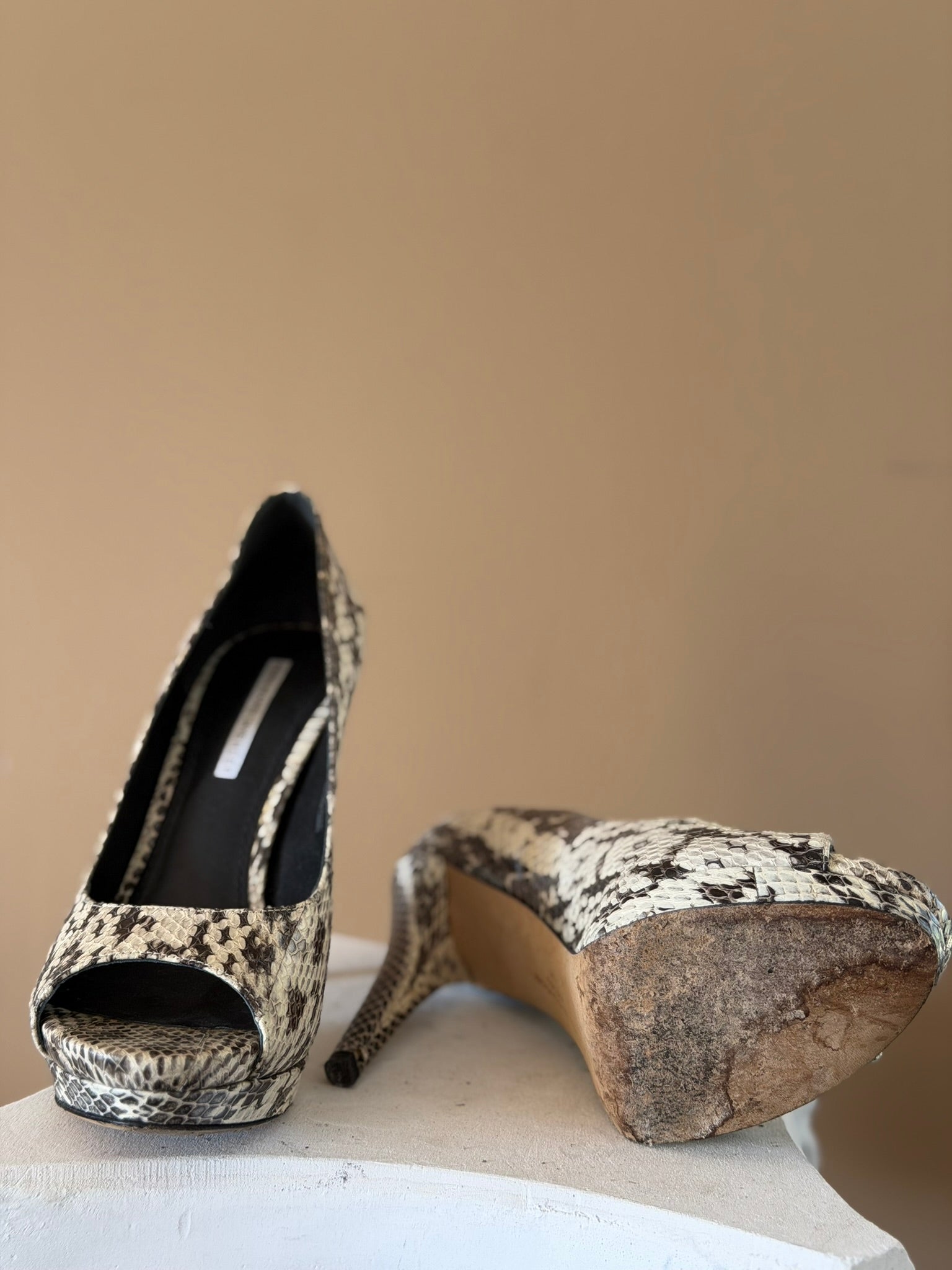 Vera Wang Snake Skin Platforms