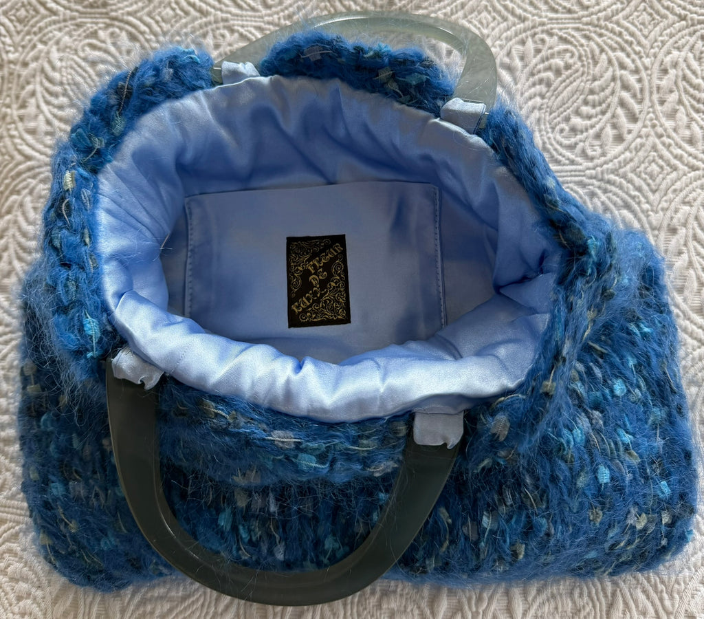 Blue Knitted Handbag