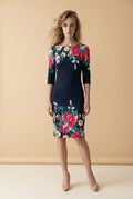 Navy Floral Dress – Knee Length