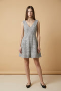 A Line Dress with Waist Pleats