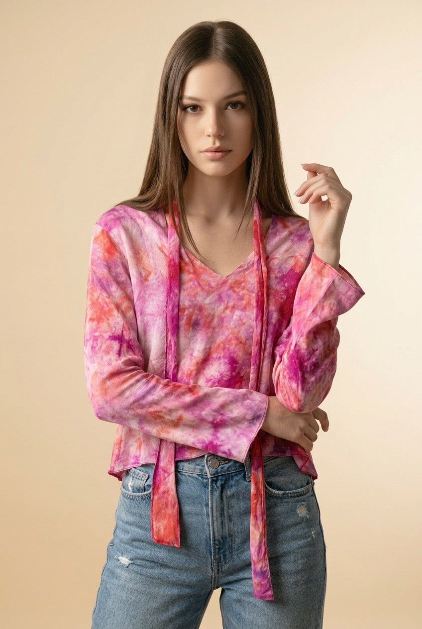Tie-dye Silk Top