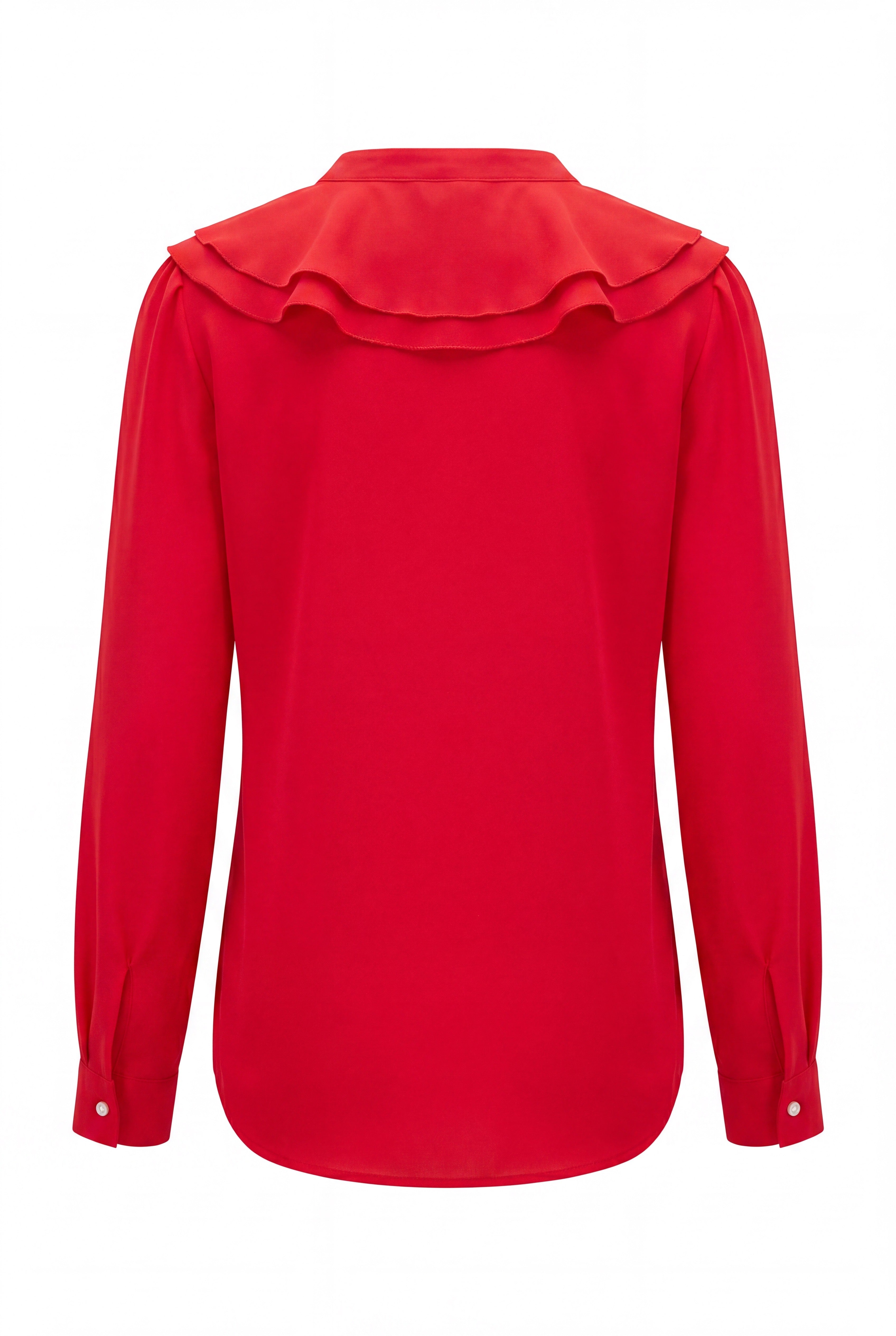 Red Cascade Collar Shirt